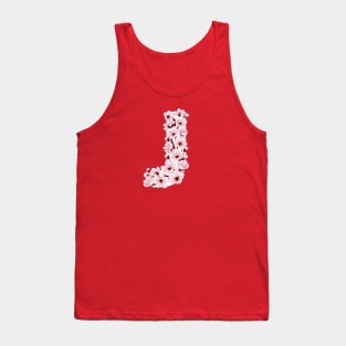 Colorful capital letter J patterned with sakura twig Tank Top